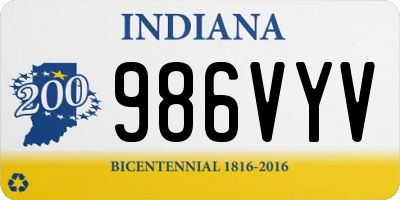 IN license plate 986VYV
