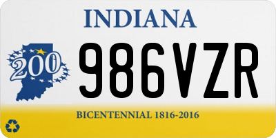 IN license plate 986VZR