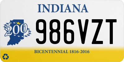 IN license plate 986VZT