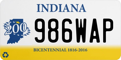 IN license plate 986WAP