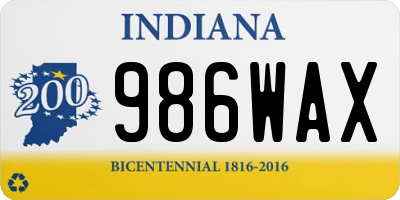 IN license plate 986WAX