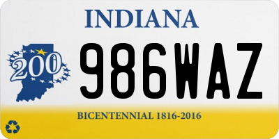IN license plate 986WAZ