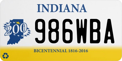IN license plate 986WBA