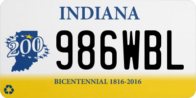 IN license plate 986WBL