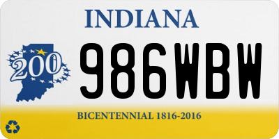 IN license plate 986WBW