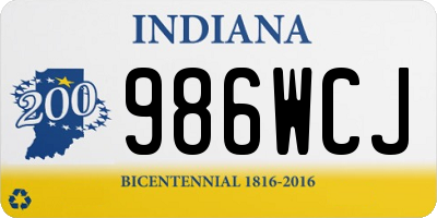 IN license plate 986WCJ