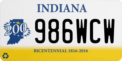 IN license plate 986WCW