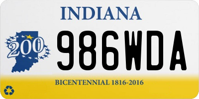 IN license plate 986WDA