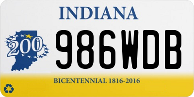 IN license plate 986WDB