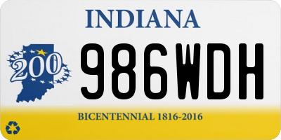 IN license plate 986WDH