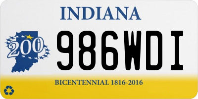 IN license plate 986WDI
