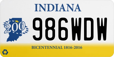 IN license plate 986WDW