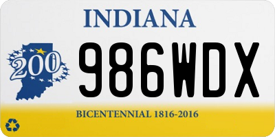 IN license plate 986WDX