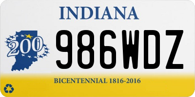 IN license plate 986WDZ