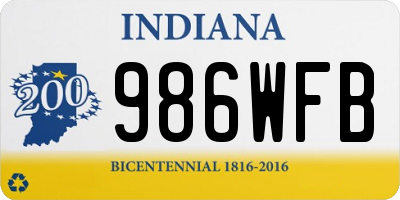 IN license plate 986WFB