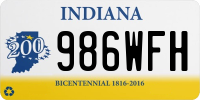 IN license plate 986WFH