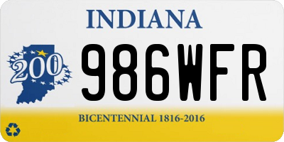 IN license plate 986WFR