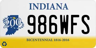 IN license plate 986WFS