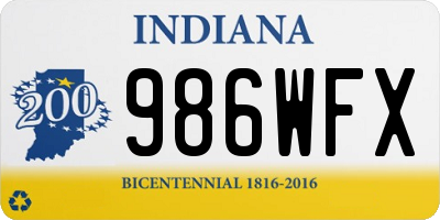IN license plate 986WFX