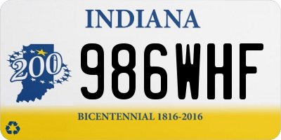 IN license plate 986WHF