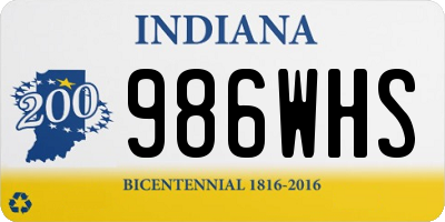 IN license plate 986WHS