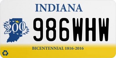 IN license plate 986WHW