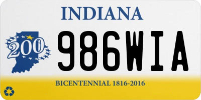 IN license plate 986WIA