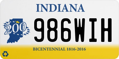 IN license plate 986WIH