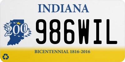 IN license plate 986WIL