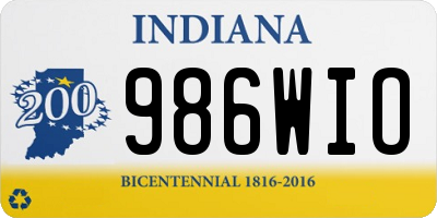 IN license plate 986WIO