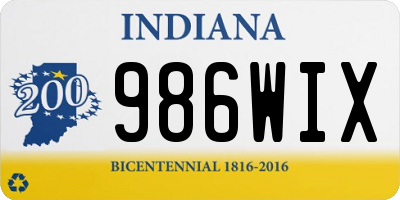 IN license plate 986WIX