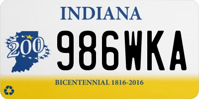 IN license plate 986WKA