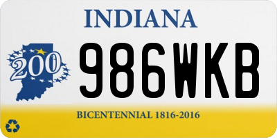 IN license plate 986WKB