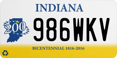 IN license plate 986WKV