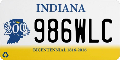 IN license plate 986WLC