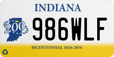 IN license plate 986WLF
