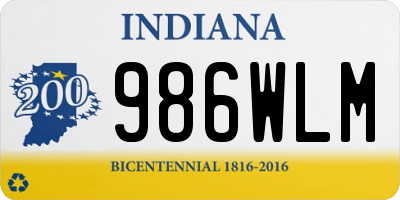 IN license plate 986WLM