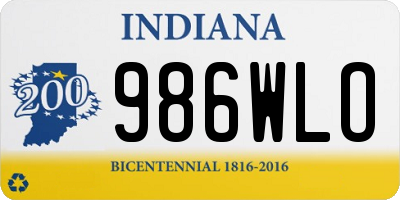 IN license plate 986WLO