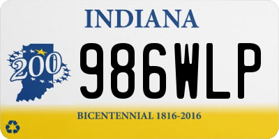 IN license plate 986WLP