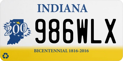 IN license plate 986WLX