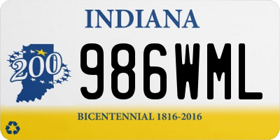 IN license plate 986WML
