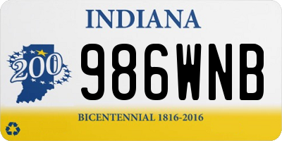 IN license plate 986WNB