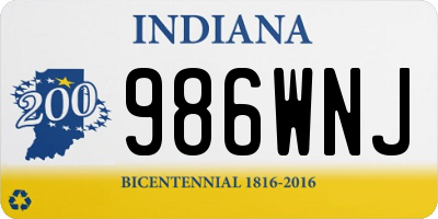 IN license plate 986WNJ