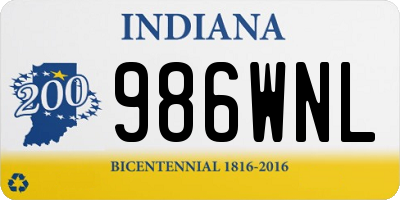 IN license plate 986WNL