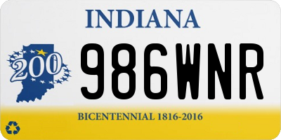 IN license plate 986WNR