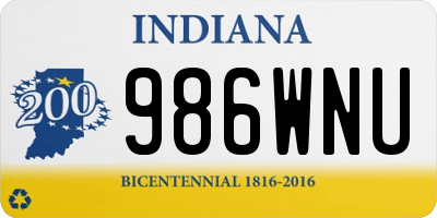IN license plate 986WNU