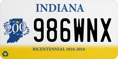 IN license plate 986WNX