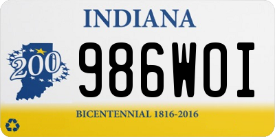 IN license plate 986WOI