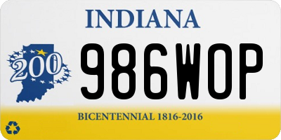 IN license plate 986WOP