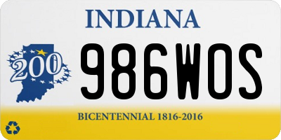 IN license plate 986WOS